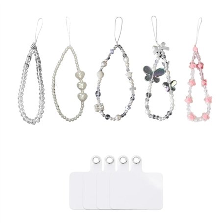 S.F.Pachira 5 Pièces Dragonne de Téléphone en Perles