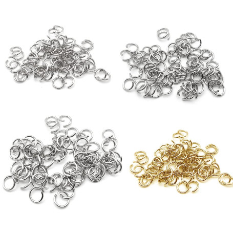 400 Pièces Anneaux de Saut 1.2 mm * 8 mm/9 mm/10 mm Anneaux ouverts Jump pour Collier Bracelet Boucle d’Oreille Anneaux Jump Rin