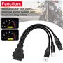 Hoembpn 3 4 6 broches OBD2 Câble de diagnostic Moto OBD II Système de moteur Outil de diagnostic Lecteur de code d’erreur vers a