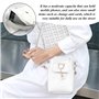 1 Poche De Téléphone Mobile Blanc Et 1 Pendentif, Poche Pour Femmes À La Mode, Portefeuille En Cuir Pu, Chaîne De Suspension De 