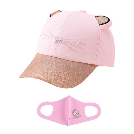 1 Morceau De Casquette De Baseball De Chats Et 1 Morceau De Masque De Protection Solaire