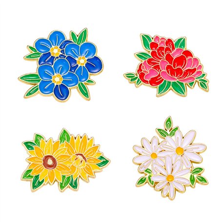 AIRTILY 4 Morceaux De Badges De Fleurs