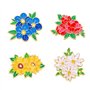 AIRTILY 4 Morceaux De Badges De Fleurs