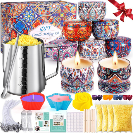 Amzeeniu Kit de Fabrication de Bougies de Cire Bricolage