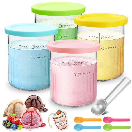 BBWELL 4 Pièces Pot pour Ninja Creamy Deluxe