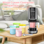 BBWELL 4 Pièces Pot pour Ninja Creamy Deluxe,Récipients à Crème Glacée de Rechange pour Ninja Creami Deluxe Nc501/Nc500,Machine