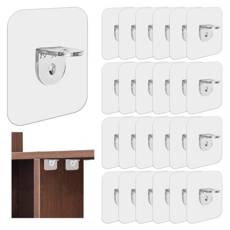 Sinofort Support Etagere Murale 24 Pièces Consoles et Taquets pour étagères Fixation Etagere Support Etagere Invisible pour étag