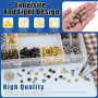 480 Ensemble Rivets en Cuir 4 Couleurs Double Cap Rivets pour Cuir 3 Tailles Double Rivet Goujons Tubulaires en Métal pour Brico