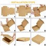Boîtes de Cadeau avec Couvercles, Boite Papier Kraft Marron Boite Cadeau Vide de 12,5 x 12,5 x 4cm Emballage Cadeau Facile à Ass