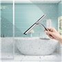 Raclettes de Douche en Acier Inoxydable Raclette en Silicone 25cm avec Support Ventouse pour Douche Fenêtre Verre Porte de Douch