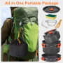Yesaler Kit de Casseroles Camping Ensemble de Vaisselle d'Extérieur avec Pot de Camping Poêle à Frire Théières pour Randonnée Pi