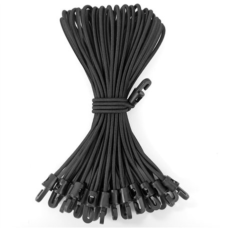 Yesaler Tendeurs Elastiques Tendeurs de Bâche Corde Sangles Élastiques 25cm avec Crochets pour Bannières Camping Tentes 25 Pièce