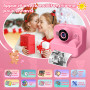CONMRO Appareil Photo Enfant - 1080P Selfie Appareil Photo Instantané Écran 2,4 Pouces, avec Papier d'impression + Carte 32 GB, 