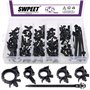 Swpeet Assortiment de 56 clips de câblage avec kit d'attaches de câble de voiture