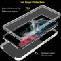 ZYIMOU Coque pour Samsung Galaxy S22 Ultra 360 Degrés Protection, Transparente Souple Mince Étui en Silicone TPU Front et PC Ret