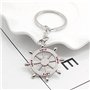 ARFUKA Lot de 2 porte-clés en métal avec pendentif en forme d'ancre et gouvernail pour homme et femme