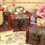 Lwtsrp 4 Pièces, Petite Boite en Bois Rétro, Coffre en Bois Petite, Petite Boite en Bois Vintage, Vintage Petite Coffre en Bois,