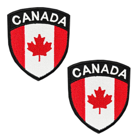 2 pièces Drapeau de la Boucliers Canada Canadiens Tactique Militaire Emblème National Applique Fermeture Crochet et Boucle pour
