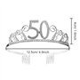 Couronne Anniversaire 50 Ans Tiare Diadème Princesse avec Peigne Strass Cristal Argent Articles de Fête et Décorations