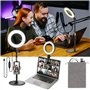 Railee Ring Light avec Trépied et Clip 6" Anneau Lumineux de Table avec Support et Support de Téléphone Lumière pour Vidéoconfér