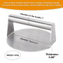 16cm Rond en Acier Inoxydable Steak haché,2 mm épaissi Presse Burger,pour Les Hamburgers
