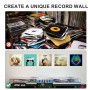 mimzemamz Support Vinyle Mural, 4 Pièces Support Mural pour Disques Vinyles Rangement pour Vinyles, Support LP Étagère Support M
