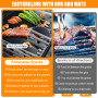 Kezidhp Lot de 4 Tapis BBQ Réutilisables Anti-Adhérents avec Brosse de Nettoyage Incluse - Plaque de Cuisson pour Barbecue Gaz, 