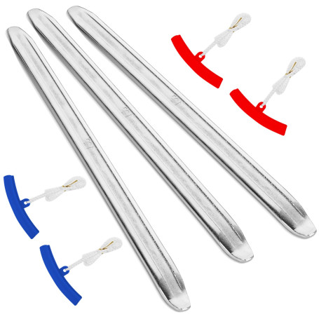 Kezidhp Kit de Demonte Pneu Moto 3pcs 30cm en Acier au Manganèse avec 4 Protège-Jantes - Levier à Pneu Manuel pour Moto