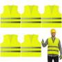 Kezidhp Gilet de Sécurité Jaune Haute Visibilité 5PCS - Veste Réfléchissante Certifiée pour Conducteurs