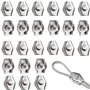 RXKFIGX 24 Pièces Pince Câble en Acier Inoxydable de Câble Métallique Pinces pour Filin Cadre de Câble Pince en Acier Serre Cabl