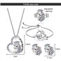Bijoux Enfants Filles Argent Licorne Ensemble de Bijoux 4 Pièces Collier Bracelet Boucles d'oreilles Bague Set Cristal Accessoir