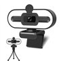 GKEAPZA Webcam avec microphone à lumière annulaire - Caméra Web streaming 1080P Full HD Pro pour PC