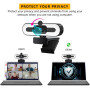 GKEAPZA Webcam avec microphone à lumière annulaire - Caméra Web streaming 1080P Full HD Pro pour PC, Mac, ordinateur portable, o