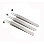 set (3PCS) Silver Professional Retirer les points noirs Pince à épiler Acier inoxydable Droit / incliné et pointu