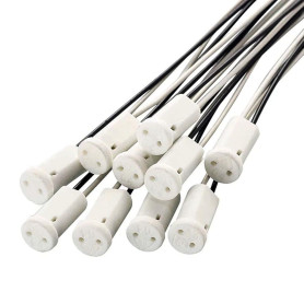 WeiHong 10 Pièces Douille de Lampe G4,Ampoule LED G4 halogène MR11 Base Cérémique Adaptateur de douille miniature Bi-broche pour WeiHong 10 Pièces Douille de Lampe G4