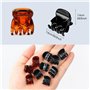 YISCOKO Lot de 24 petites pinces à cheveux antidérapantes pour femmes et filles avec étui de rangement, noir et marron