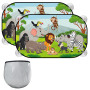 Pare Soleil Voiture bébé ,Chaussette Voiture Soleil,Enfant Sombre avec Protection UV certifiée,Motif des Animaux chausette Solei