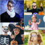 24 Pièces Pochoir Maquillage Enfant Adulte, Modèle de Tatouage pour Anniversaires Halloween Noël, Kit de Tatouage de Peinture po