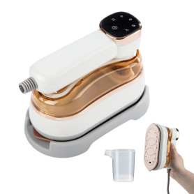 Fer à vapeur de voyage avec écran LCD, 10S, chauffage rapide, 1200 W, avec poignée rotative à 180°, défroisseur portable, 3 nive Fer à vapeur de voyage avec écran LCD