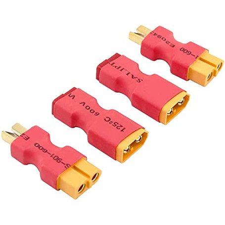 RUIZHI 4 Pièces XT60 Femelle à Mâle Deans T Connecteur Adaptateur sans Fils RC LiPo Connecteurs de Batterie