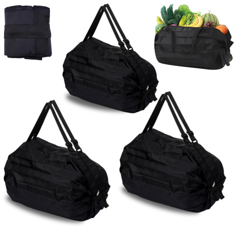 DJFOG 3 Grands Sacs de Courses Pliables - 40x40 cm