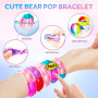 Bracelets Anti Stress Enfants Pop It Fidget Toys - Pop Style Bracelet Réglables d'ours en Silicone Doux Jouets Sensoriels à Bull