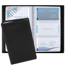 Porte Cartes de Visite pour 240 Cartes, Carnet de Cartes de Visite Polyvalent, Porte-Cartes de Visite en Cuir Synthétique, avec  Porte Cartes de Visite pour 240 Cartes