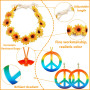 Weploda 7 Pièces Ensemble de Costume Hippie, Ensemble Costume Hippie Signe Collier, Ensemble de Costume Hippie Rétro Accessoires