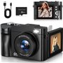 4K Appareil Photo Numérique 50MP Autofocus Compact Caméra avec 2.8'' Écran Rabattable 180° Digital Camera Zoom Numérique 16X ave