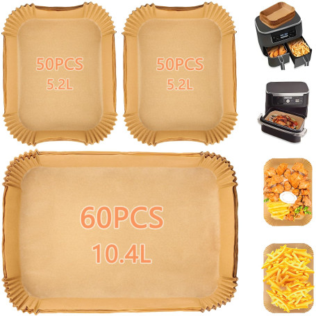 RWSRW 160pcs Papier Cuisson Air Fryer per Ninja Foodi Flex AF500EU BPA Free Jetable Antiadhésif pour Cuisson Saine sans Huile Co