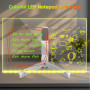 Tableau Acrylique Lumineux LED Effaçable 30 x 20 cm Tableau Message Lumineux Stylos Néons 7 Couleurs Parfait pour Bureau Mémo et