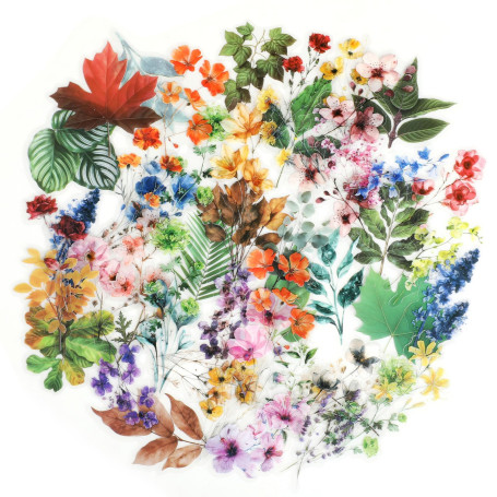 200 autocollants de fleurs