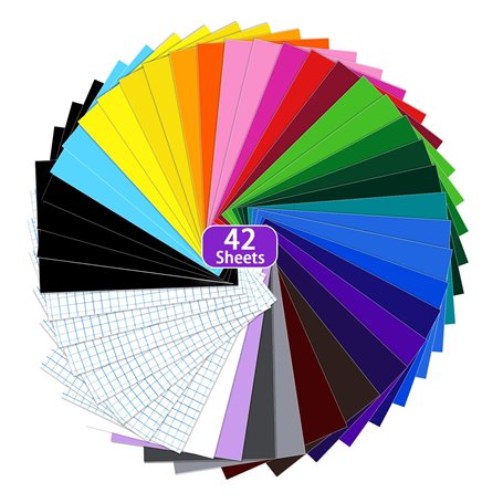 42 feuilles de vinyle adhésif permanent
