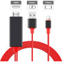 GBOKYN Câble adaptateur HDMI, compatible avec i-Phone i-Pad vers HDMI Digital AV Sync Screen Adapter avec connecteur de port de